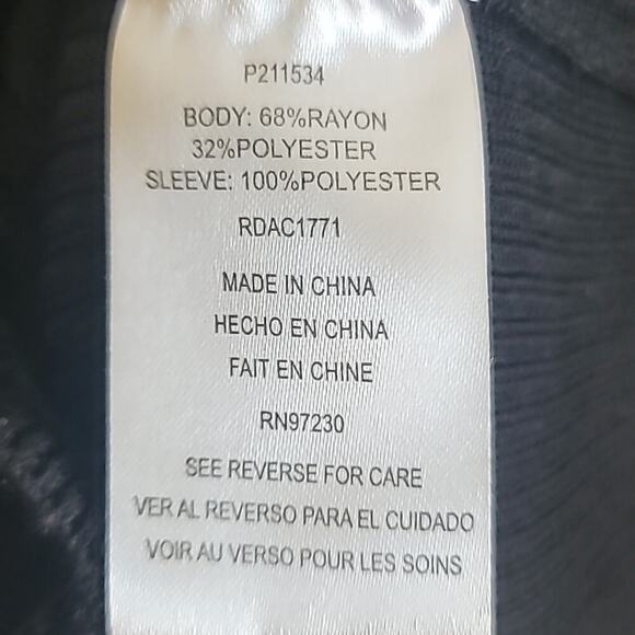 Almost Famous Women's Black Petal Mesh LongSleeve Midi Dress Sz Small - Picture 9 of 9